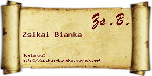 Zsikai Bianka névjegykártya